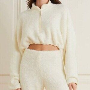 NWT, Skims Teddy Cropped Quarter Zip Sweatshirt. Sold Out Style, Color